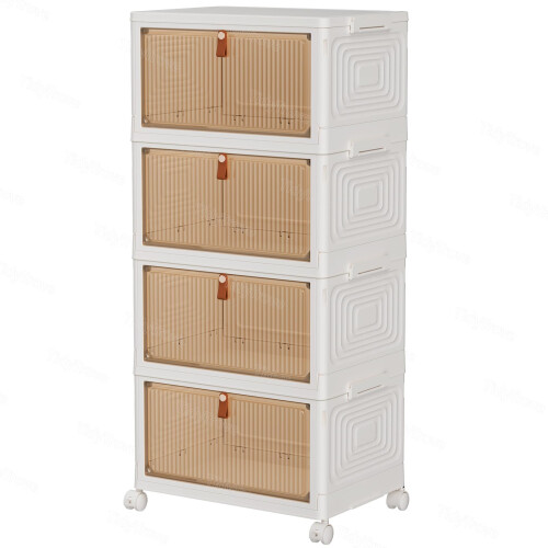 TidyTrove Storage Boxes with Lids 23L/4 Tier, Plastic Storage Box with Lid
