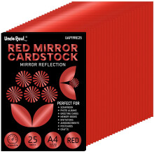 A4 Christmas Red Mirror Cardstock 25 Sheets 250gsm/92lb Card Stock Paper