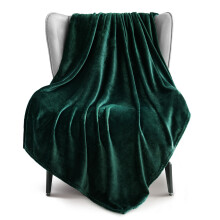 Exclusivo Mezcla Soft Large Fleece Throw Blanket for Sofa, Forest Green