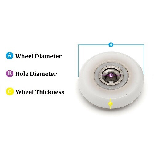 2 Pcs 23mm Shower Door Replacement Wheels UK 2