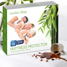 Super King Mattress Protector 180x200cm Waterproof 100% Bamboo