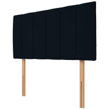 NK Velvet Upholstered Headboard for Divan Beds – 20-Inch Lined, Extra Padded Plush Headboard with Struts – Luxury Bedroom Furniture (Black, 4ft Sm