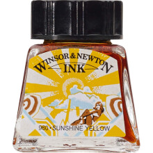 Winsor & Newton 1005633 Drawing Ink Bottle, Sunshine Yellow, 14 ml (Pack of 1)