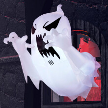 Joiedomi 4.5 FT Halloween Inflatable Scary Flying Ghost Broke Out from Window Inflatable with Build-in LED Blow Up Ghost for Halloween Party Indoor,