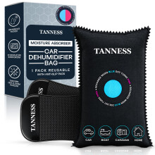 Tanness 1 Pack x 1kg Car Dehumidifier Bags with Anti-Slip Pads - Essential Accessories, Moisture Absorber, Reusable, Recharges in Microwave - Multipu