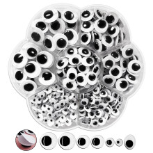 FANGZIDM 400PCS Self Adhesive Wiggle Googly Eyes 5mm -12mm for DIY Scrapbooking Toys Accessories