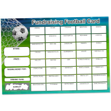 Pack of 10 Football Fundraising Scratch Cards – 40 Squares Name the Winning Football Team Game – Large A5 330gsm Thick Card – Charity, Club & Sc