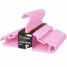 Roe Tenpo Baby Hangers, 36 Pack, Non-Slip Plastic Kids Coat Hangers with Notches, Space Saving Toddler Clothes Organisers for Nursery Wardrobe Storag