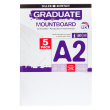 Daler-Rowney Graduate A2 Thick Cream Core Mountboard 5 x Ice White