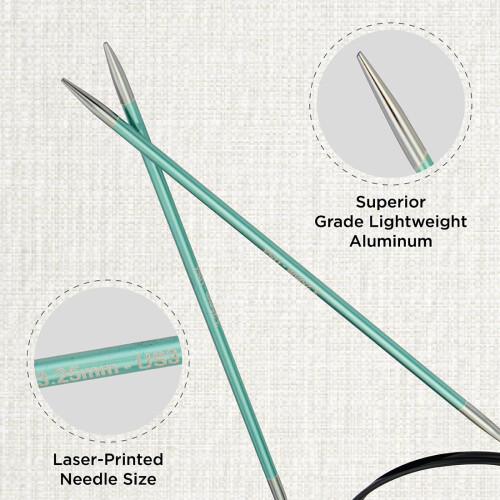KnitPro Zing Fixed Circular Needles 16" (40cm) | Size 3.25mm 1