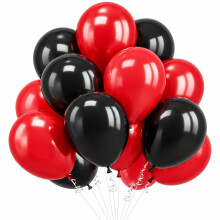 Plain Round Balloons - 10 Inch Red & Black Pack of 25 Latex Balloons for Kids Party, Baby Shower, Engagement & Wedding Decorations