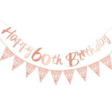 Happy 60th Birthday Banners for Women,60th Birthday Decorations