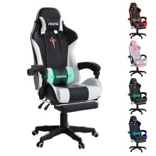 PORIYA Gaming Chair with Adjustable Backrest, Ergonomic Executive Office Chair, Height Adjustable Racing Chair 2-Point Massage Reclining Computer Cha
