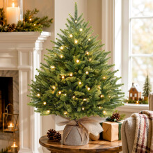 Alupssuc 2FT Pre-lit Artificial Mini PE Christmas Tree for Xmas Decorations