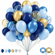 Navy Blue 60 Pack Balloons for Men’s Birthday and Graduation Party Decor
