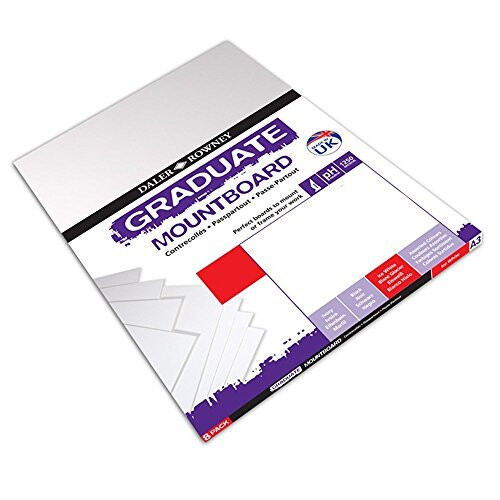 Daler-Rowney Graduate A2 Thick Cream Core Mountboard 5 x Ice White 1