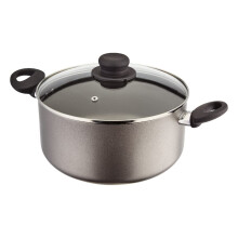 Judge Everyday 24cm Non-Stick Large Casserole Pot, 4.6L with Vented Glass Lid and Stay Cool Handles, Aluminium, Dishwasher Safe, Not Suitable for Ind