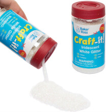 Baker Ross EF332 Iridescent White Glitter Shaker Arts and Crafts — Glitter Container, 115g