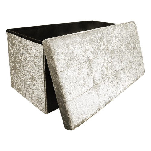 Dripex Dripex Folding Storage Ottoman Box, Crushed Velvet Bench, 76x38x38 cm