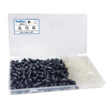 RuWfpz Safety Eyes for Crochet Toys Amigurumi 8mm 100Pcs Black Bulk