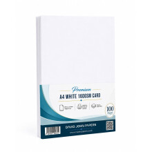 DJP A4 White Card 160gsm 100 Sheets | Premium Smooth Cardstock for Inkjet & Laser Printing | Thick White Craft Card for Card Making, Invitations, Cer