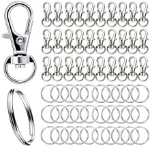 60pcs Keyring Rings Kit, Swivel Clasps & Keyrings with Rings for DIY Crafts
