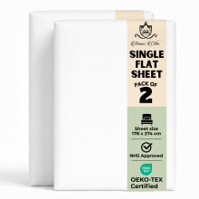 Cotton Single Bed Sheets White- Quality Perfect Single Flat Sheet for Home, Hospital, Hotel, Spa Massage Therapy & more- Machine Washable Soft Touch