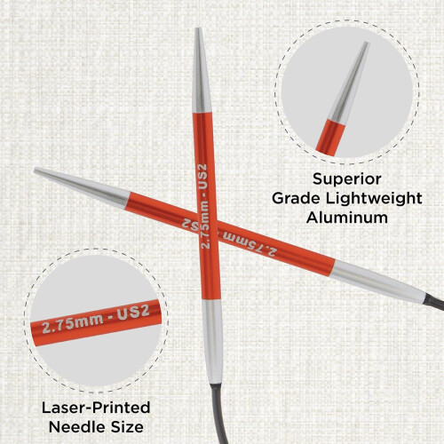 KnitPro Zing Fixed Circular Needles 9" (22.5cm) | 2.75mm 1