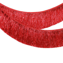 MORAINJAY Red Fringe Garland, 2M/20CM Sparkly Tinsel Fringing,Wall Hanging Metallic Foil Fringe Garland Banner,Shiny Streamers Party Backdrop for Wed