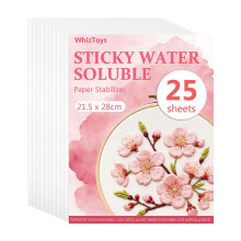 WhizToys 25PCS Water Soluble Embroidery Paper, A4 (21.5 x 28 cm)