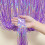 OWill 2pcs 3ft X 8.3ft Purple Glitter Metallic Tinsel Curtains 3