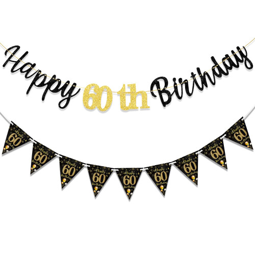 60th Birthday Decoration Banner Men Women