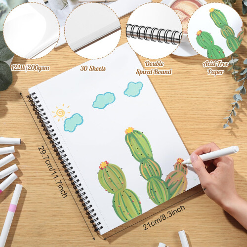 A4 Marker Sketchbook 200gsm, 30 Sheets Double-Sided Bleedproof Drawing Pad 1