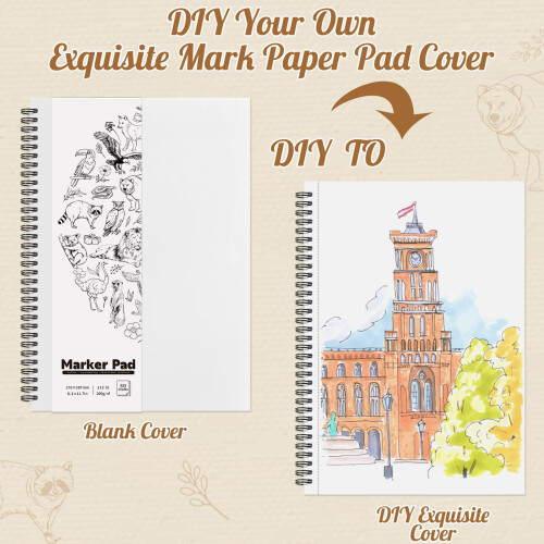 A4 Marker Sketchbook 200gsm, 30 Sheets Double-Sided Bleedproof Drawing Pad 2