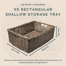 Arthur Cameron - Rectangular Shallow Wicker Storage Tray - Hand-woven by skilled artisans in Northern China, an organiser basket is the perfect home