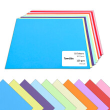 120gsm A3 Coloured Card Paper, Assorted Cardstock - 50 Sheets, 10 Colours