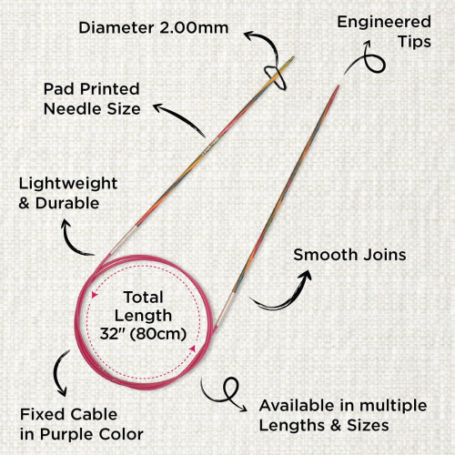 KnitPro Symfonie Fixed Circular Needles 32" (80cm) | 2.00mm 2