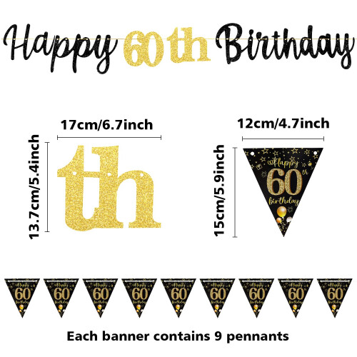 60th Birthday Decoration Banner Men Women 2