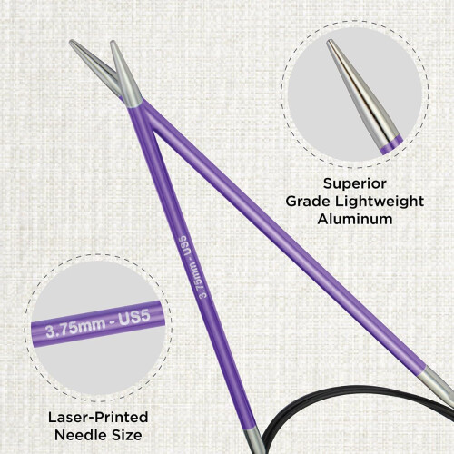 KnitPro Zing Fixed Circular Needles 24" (60cm) | Size 3.75mm 1