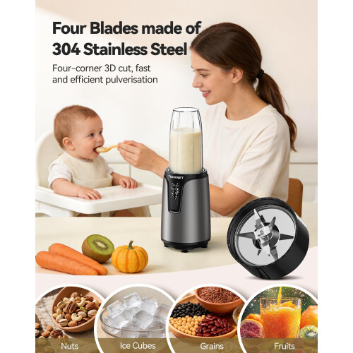 TeckNet TECKNET Personal Blender Smoothie Maker 800W Powerful 25,000PRM 2