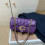 (Purple) V-shaped quilted flap baguette bag, versatile for commuting 1