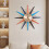 Living And Home Large Metal Starburst Decorative Wall Clock 1