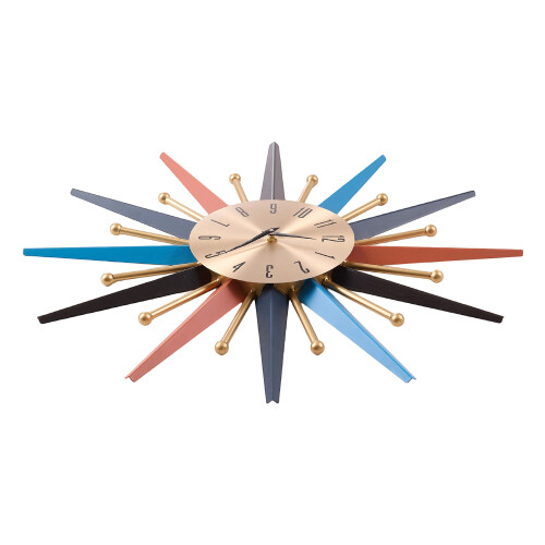 Living And Home Large Metal Starburst Decorative Wall Clock 2