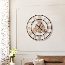 30 Inch Retro Non-Ticking Gear Wall Clock