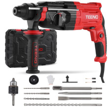 TEENO 950W SDS Plus Rotary Hammer, Lightweight, 0-1150 RPM 5100 BPM, 4 Functions Safety Clutch, Variable Speed, Concrete Steel Wood, 17 Accessories