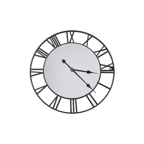 Living And Home 24Inch Modern Non-Ticking Mirrored Wall Clock 2