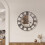 Living And Home 24Inch Modern Non-Ticking Mirrored Wall Clock 2