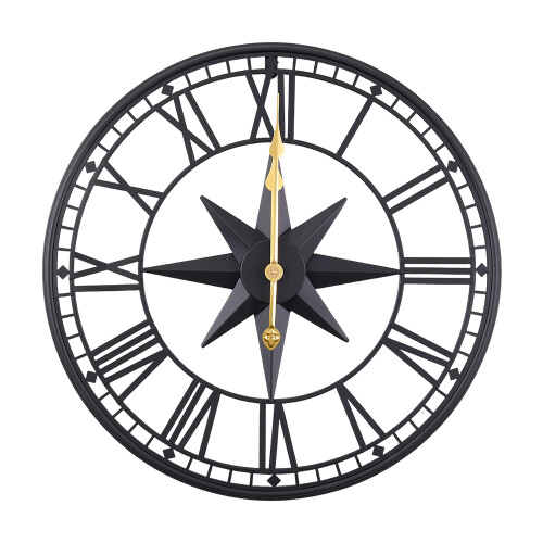 Living And Home Metal Minimalist Roman Numerals Wall Clock 2