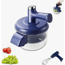 Elektrischer Obstschäler & Mixer, tragbares kabelloses Design (Blau) | Wiederaufladbares 2-in-1-Küchengerät mit Schneebesenaufsatz – ideal zum Sc