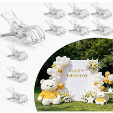 10er-Pack Ballonbogen-Clips, 3,5" robuste, transparente Kunststoff-Federklemmen, durchsichtige Handtuchclips für Hintergrundständer, Geburtstage,